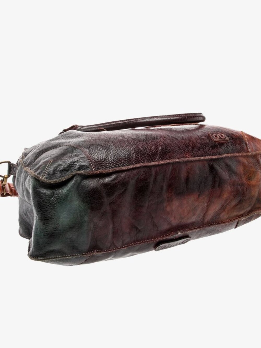 BED|STÜ Bruna Three-Tone Teal Brown Cognac Leather Tote Crossbody - Picture 2 of 4